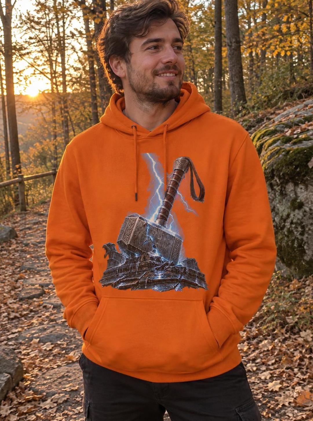 Avengers: Doomsday – Kladivo v blesku – pánská mikina s kapucí a potiskem (B&C #Hoodie)