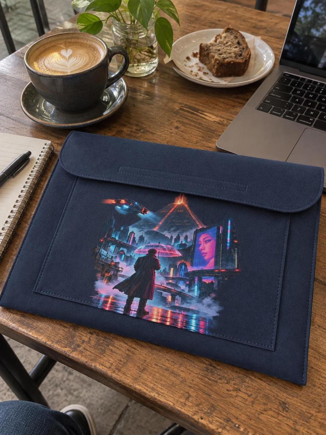 Blade Runner – Neonový déšť – plstěná taška na notebook s potiskem (BagBase BG 726)