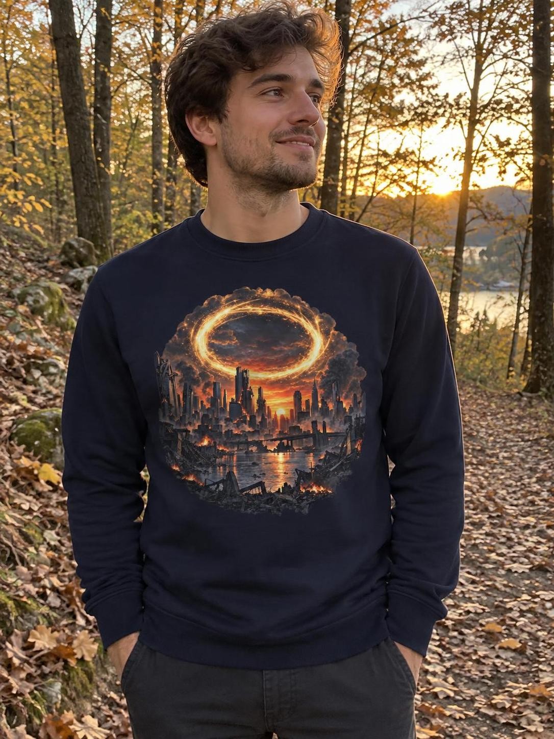Avengers: Doomsday – Portál nad městem – pánská mikina s potiskem (B&C #Set In)