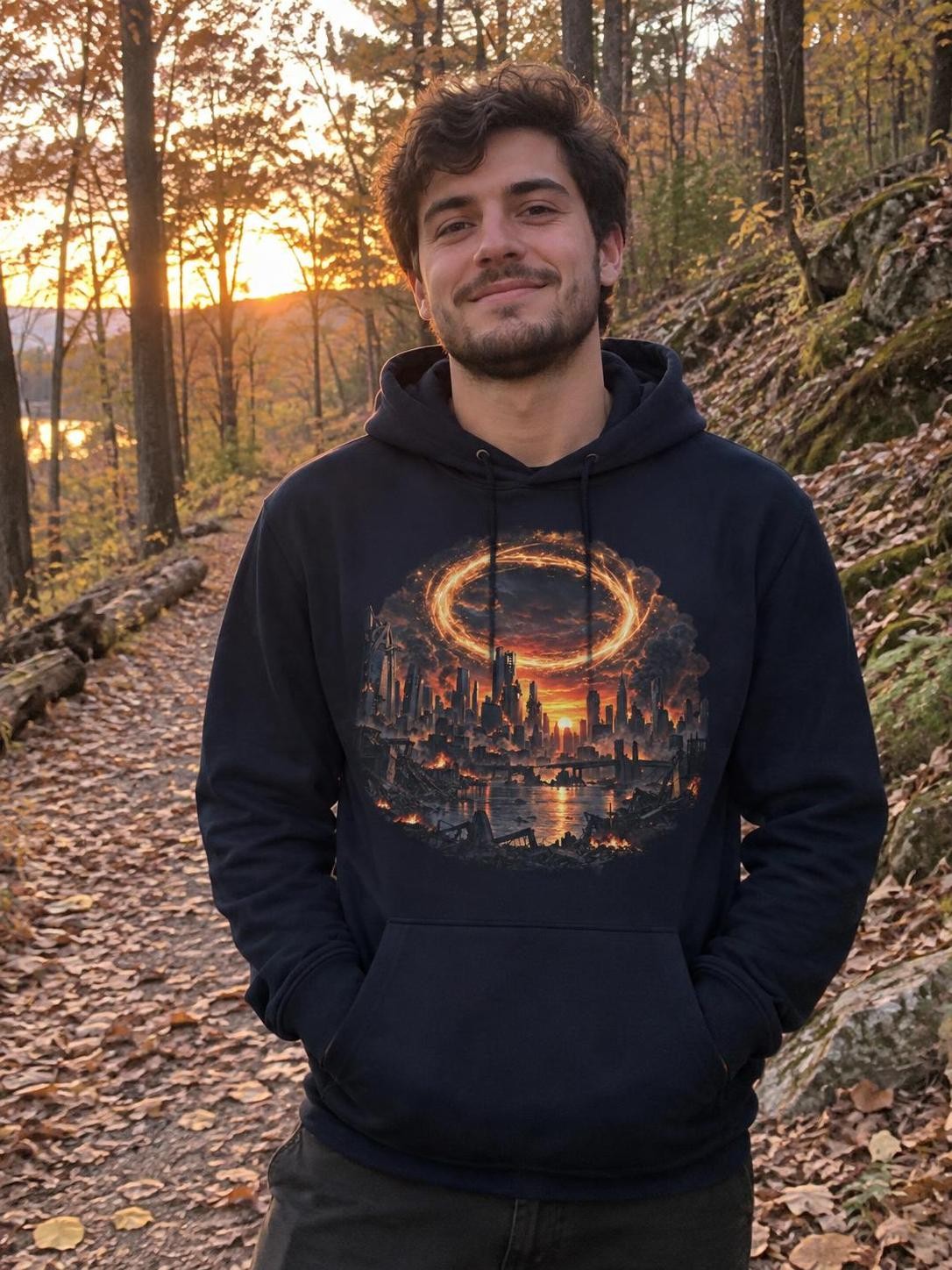 Avengers: Doomsday – Portál nad městem – pánská mikina s kapucí a potiskem (B&C #Hoodie)
