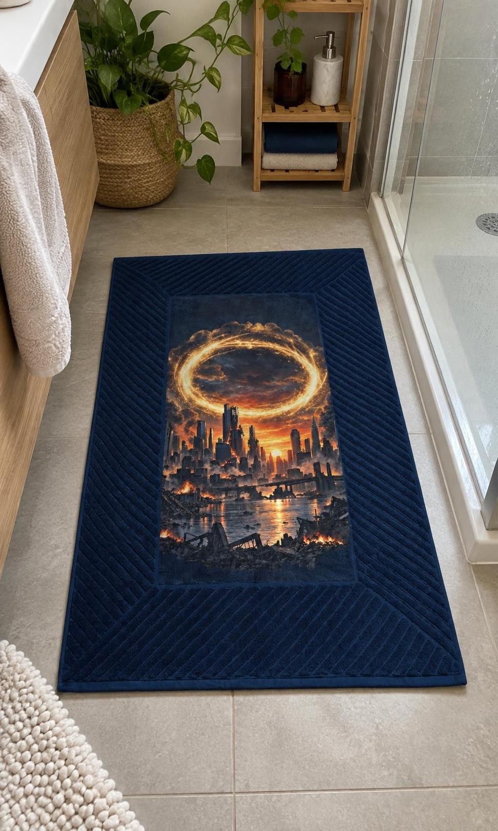 Avengers: Doomsday – Portál nad městem – koupelnová rohož s potiskem (The One Bathmat 80)