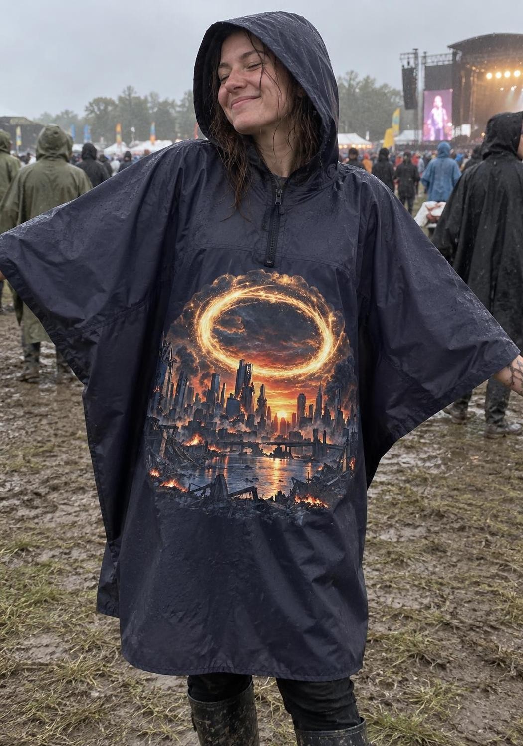 Avengers: Doomsday – Portál nad městem – poncho do deště s potiskem (Yoko HVS 470 Promo Poncho)