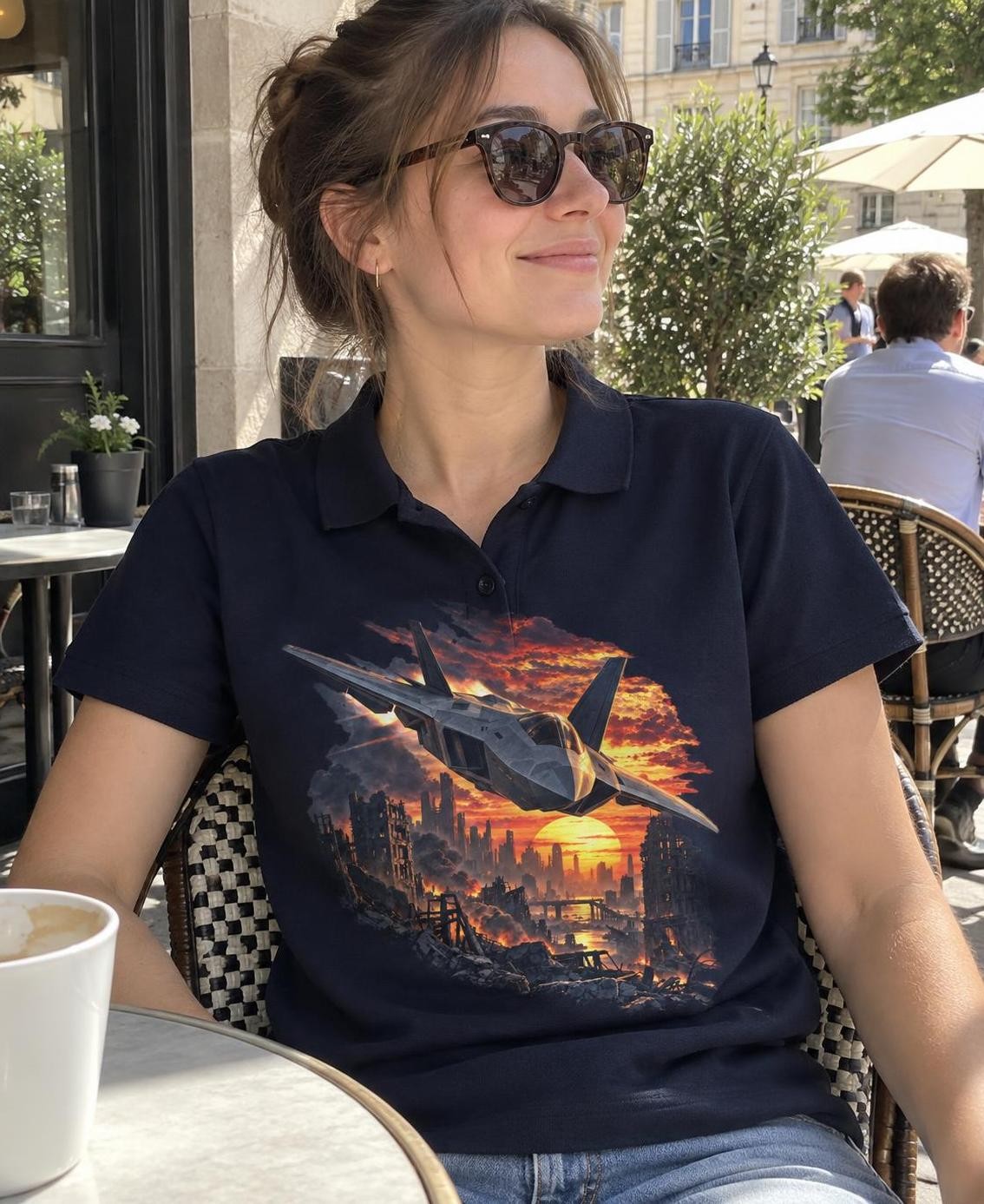 Avengers: Doomsday – Stíhačka nad ruinami – dámské piqué polo s potiskem (SOL'S Pulse Women)