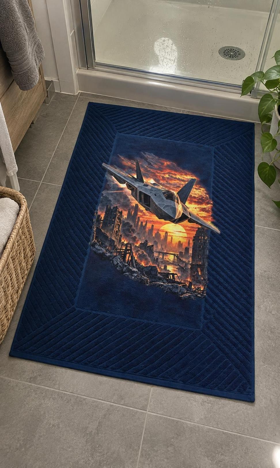Avengers: Doomsday – Stíhačka nad ruinami – koupelnová rohož s potiskem (The One Bathmat 80)