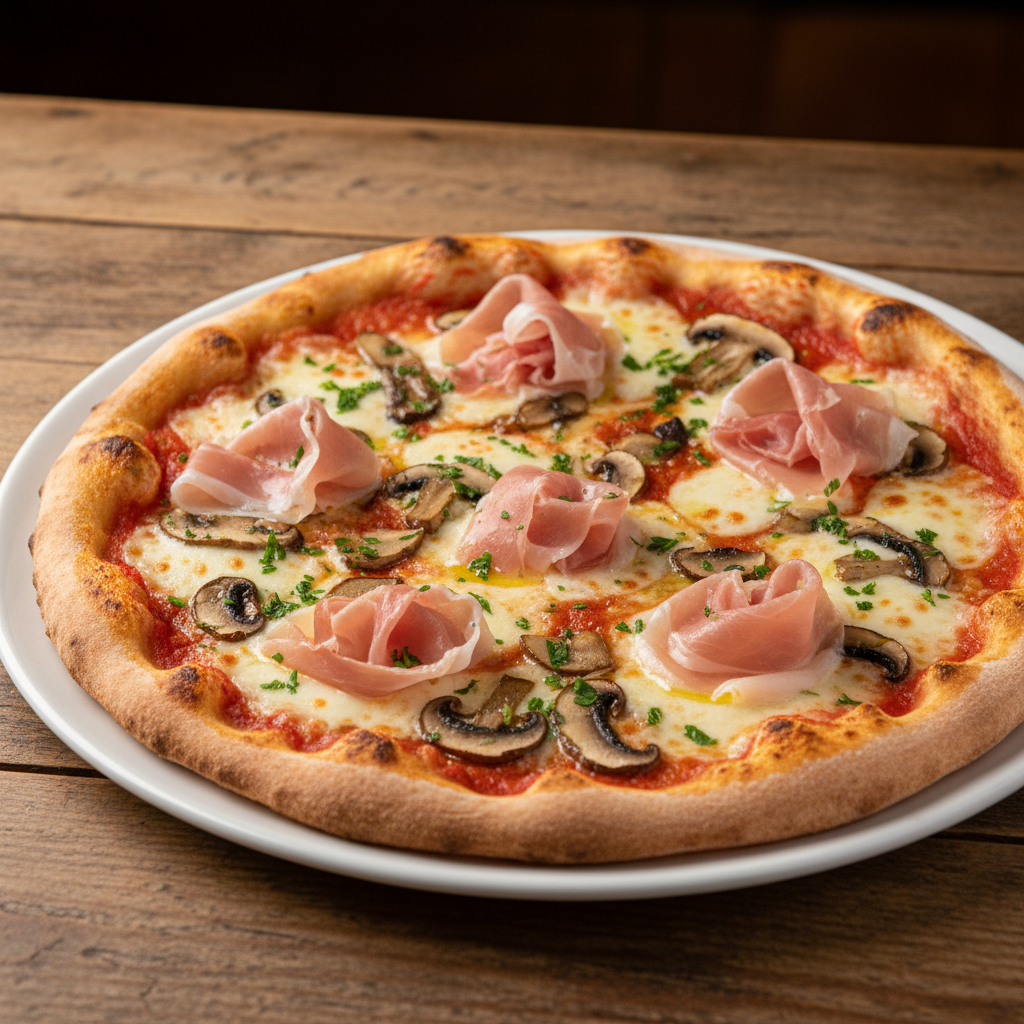 Prosciutto e Funghi - Italian Ham & Wild Mushroom Pizza